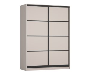 *набор Шкаф-Купе Стильный 3.2, 2411*647*1640, двери: комби/комби (, Корпус: кашемир светлый, фасад: комби кашемир светлый/кашемир светлый метро черный, в пакетах)
